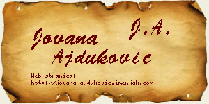 Jovana Ajduković vizit kartica